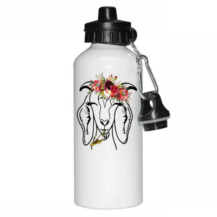 Goats Floral Bandana Headband Farm Animal Goat Graphics Aluminum Water Bottle