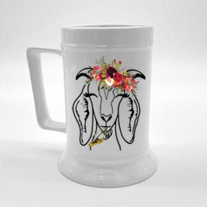 Goats Floral Bandana Headband Farm Animal Goat Graphics Beer Stein