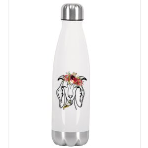 Goats Floral Bandana Headband Farm Animal Goat Graphics Stainless Steel Insulated Water Bottle