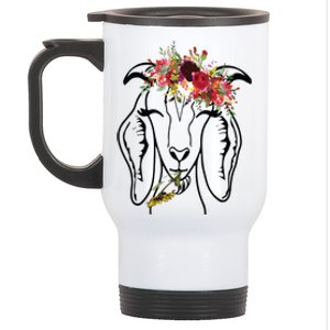 Goats Floral Bandana Headband Farm Animal Goat Graphics Stainless Steel Travel Mug