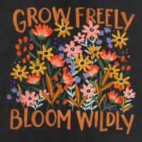 Grow Freely Bloom Wildly Wildflower Self Love 7 Panel Mesh Trucker Snapback Hat