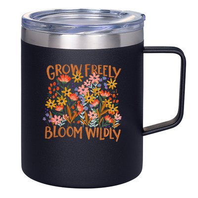 Grow Freely Bloom Wildly Wildflower Self Love 12oz Stainless Steel Coffee Mug