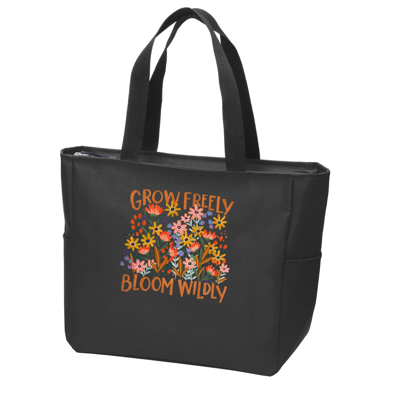 Grow Freely Bloom Wildly Wildflower Self Love Zip Tote Bag