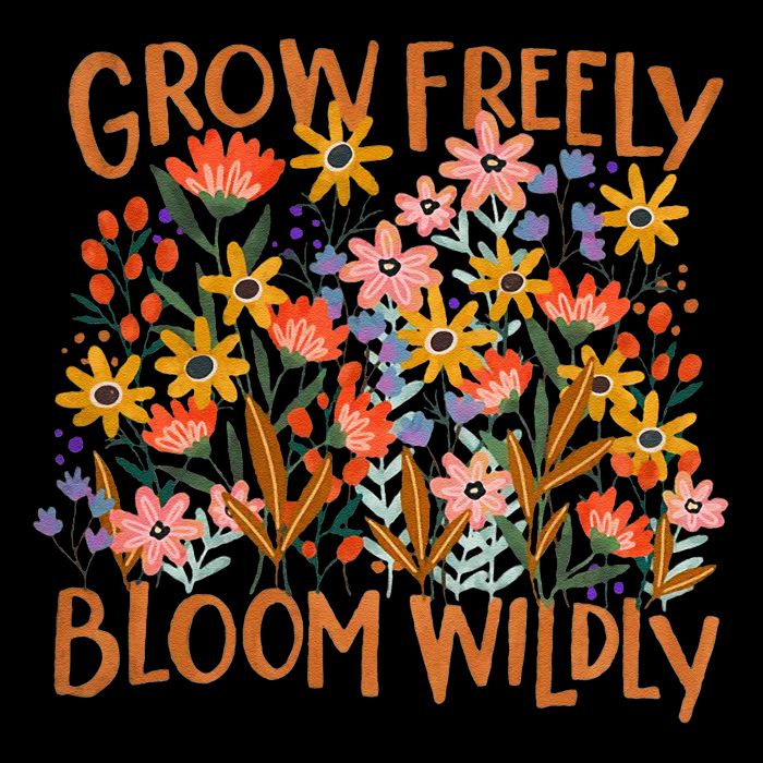 Grow Freely Bloom Wildly Wildflower Self Love Zip Tote Bag
