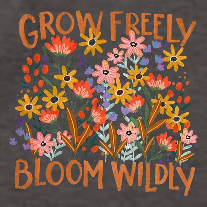 Grow Freely Bloom Wildly Wildflower Self Love Vector Backpack