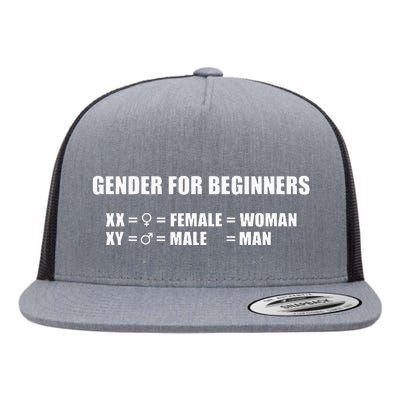 Gender For Beginners Xx Woman Xy Man Flat Bill Trucker Hat