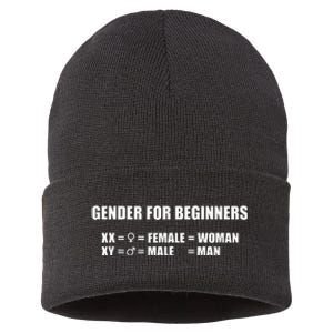 Gender For Beginners Xx Woman Xy Man Sustainable Knit Beanie