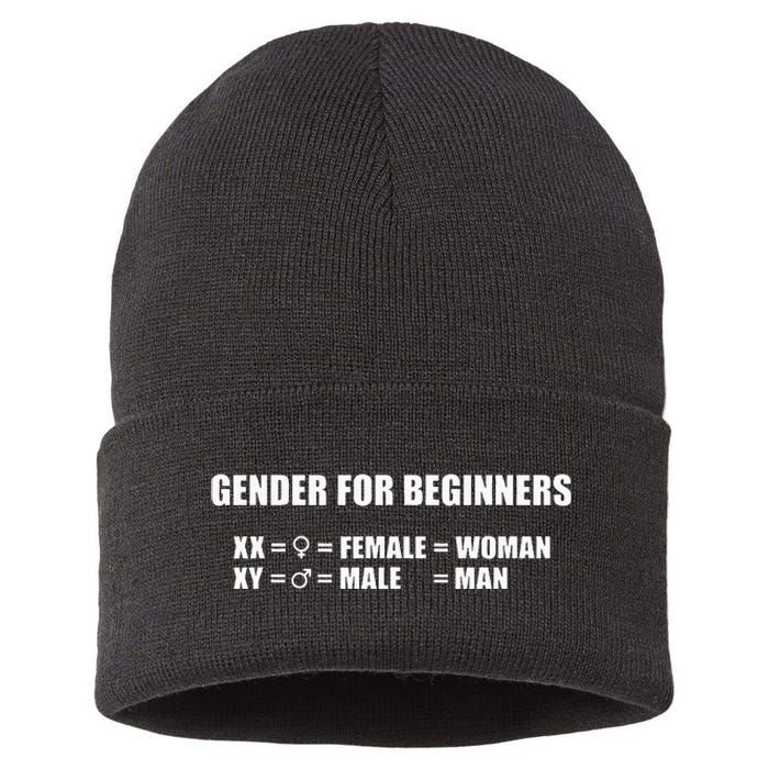 Gender For Beginners Xx Woman Xy Man Sustainable Knit Beanie