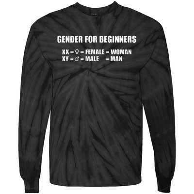 Gender For Beginners Xx Woman Xy Man Tie-Dye Long Sleeve Shirt