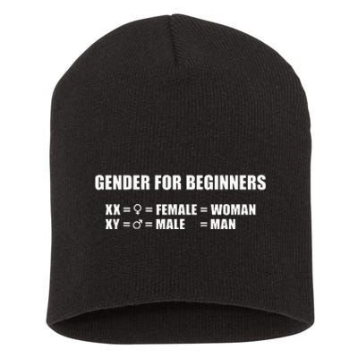 Gender For Beginners Xx Woman Xy Man Short Acrylic Beanie