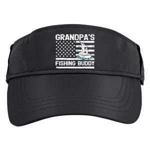 Grandpa's Fishing Buddy American Flag Fishing Father's Day Cool Gift Adult Drive Performance Visor