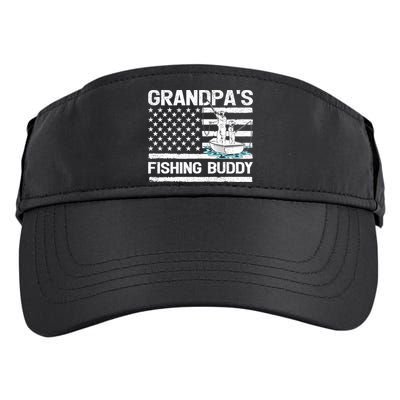Grandpa's Fishing Buddy American Flag Fishing Father's Day Cool Gift Adult Drive Performance Visor