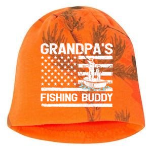 Grandpa's Fishing Buddy American Flag Fishing Father's Day Cool Gift Kati - Camo Knit Beanie