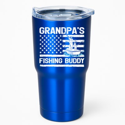 Grandpa's Fishing Buddy American Flag Fishing Father's Day Cool Gift Tumbler