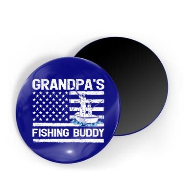 Grandpa's Fishing Buddy American Flag Fishing Father's Day Cool Gift Magnet