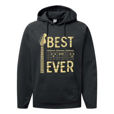 Guitarist Father Best Dad Ever D A D Chord Gifts Guitar Performance Fleece Hoodie