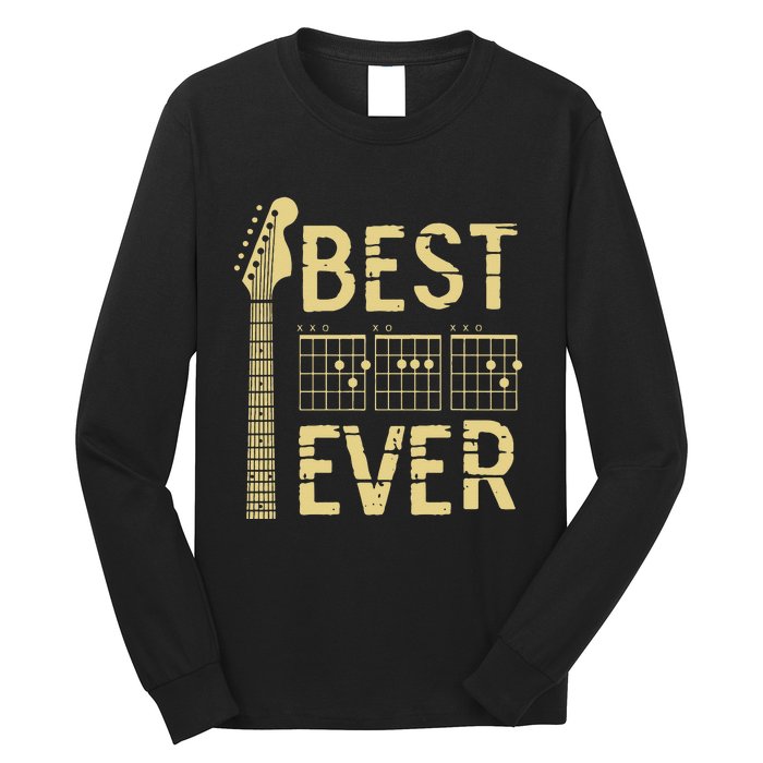 Guitarist Father Best Dad Ever D A D Chord Gifts Guitar Long Sleeve Shirt