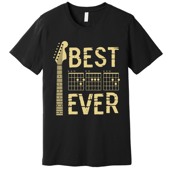 Guitarist Father Best Dad Ever D A D Chord Gifts Guitar Premium T-Shirt