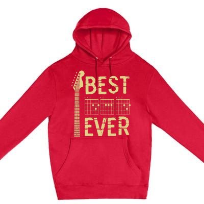 Guitarist Father Best Dad Ever D A D Chord Gifts Guitar Premium Pullover Hoodie