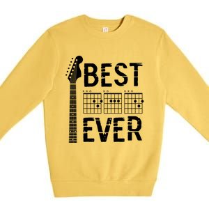 Guitarist Father Best Dad Ever D A D Chord Gifts Guitar Premium Crewneck Sweatshirt