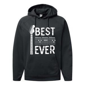 Guitarist Father Best Dad Ever D A D Chord Gifts Guitar Performance Fleece Hoodie