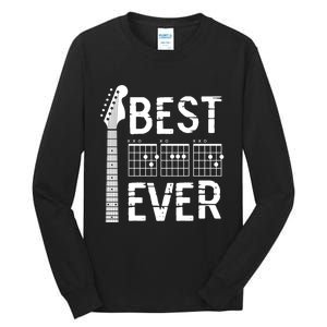 Guitarist Father Best Dad Ever D A D Chord Gifts Guitar Tall Long Sleeve T-Shirt