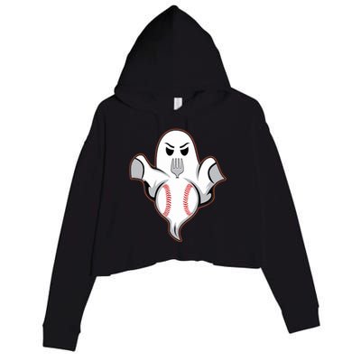 Ghost Forkball Baseball Pitch Fork Ball Strikeout Pitcher Crop Fleece Hoodie