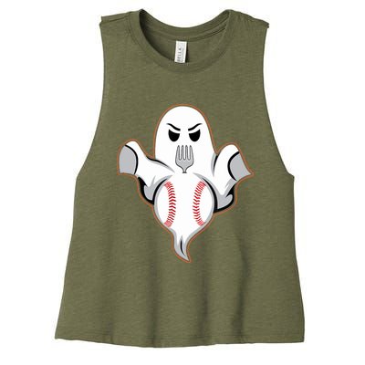 Ghost Forkball Baseball Pitch Fork Ball Strikeout Pitcher Women's Racerback Cropped Tank