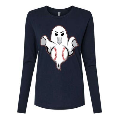 Ghost Forkball Baseball Pitch Fork Ball Strikeout Pitcher Womens Cotton Relaxed Long Sleeve T-Shirt