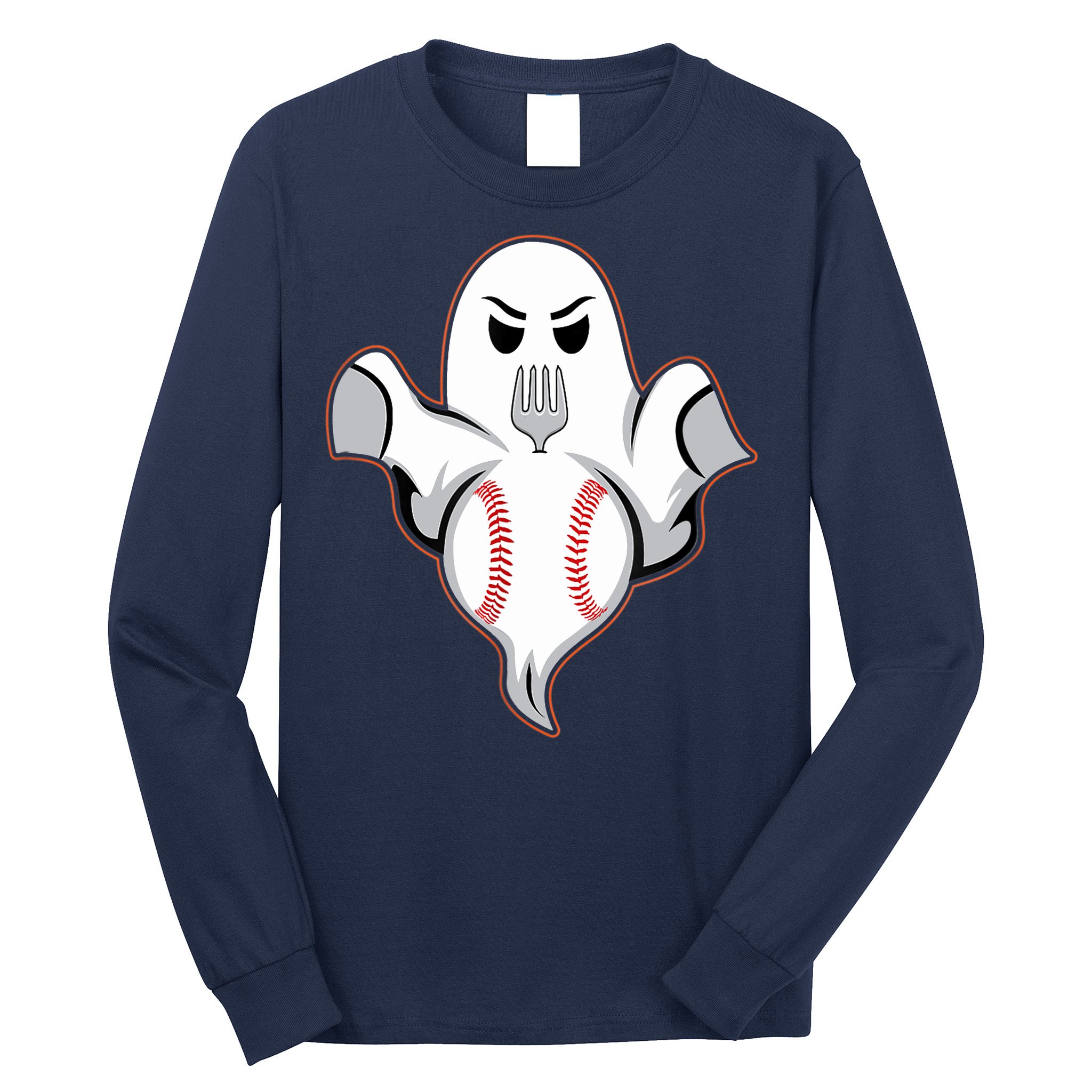 Ghost Forkball Baseball Pitch Fork Ball Strikeout Pitcher Long Sleeve Shirt