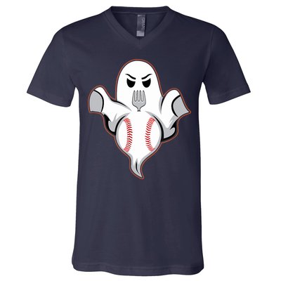 Ghost Forkball Baseball Pitch Fork Ball Strikeout Pitcher V-Neck T-Shirt
