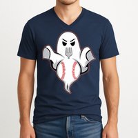 Ghost Forkball Baseball Pitch Fork Ball Strikeout Pitcher V-Neck T-Shirt