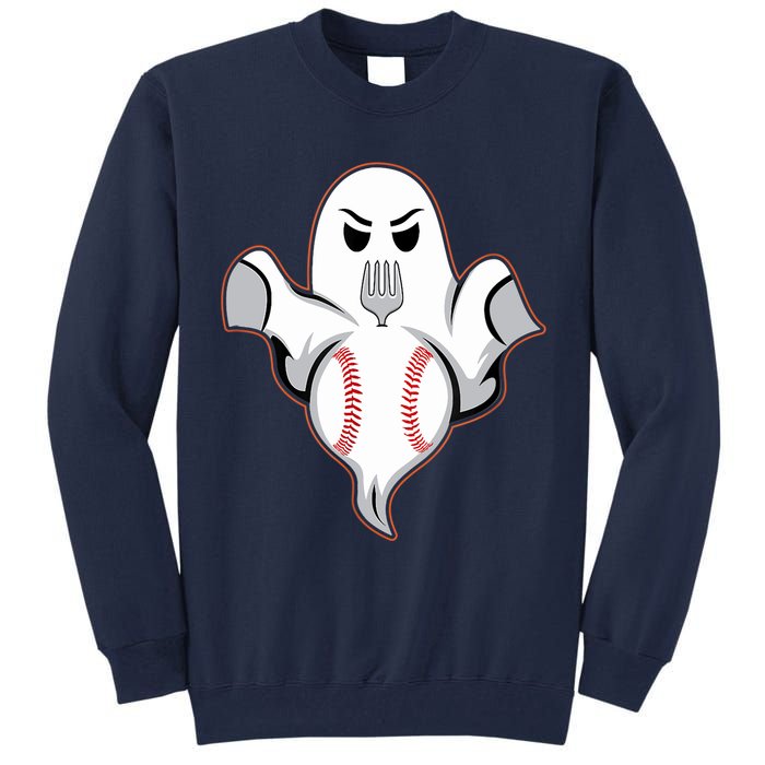 Ghost Forkball Baseball Pitch Fork Ball Strikeout Pitcher Tall Sweatshirt