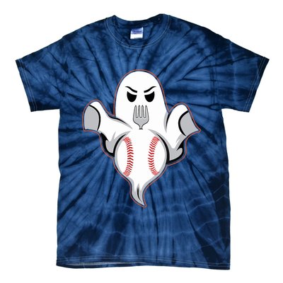 Ghost Forkball Baseball Pitch Fork Ball Strikeout Pitcher Tie-Dye T-Shirt