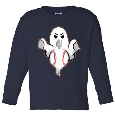 Ghost Forkball Baseball Pitch Fork Ball Strikeout Pitcher Toddler Long Sleeve Shirt