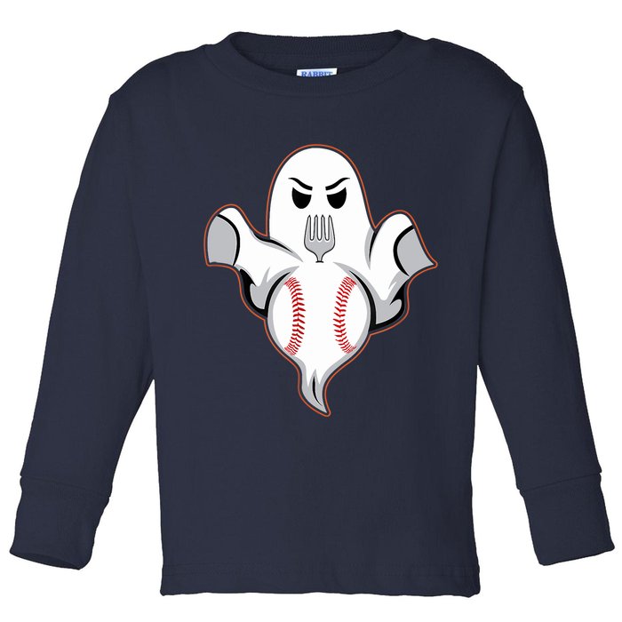 Ghost Forkball Baseball Pitch Fork Ball Strikeout Pitcher Toddler Long Sleeve Shirt
