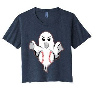 Ghost Forkball Baseball Pitch Fork Ball Strikeout Pitcher Women's Crop Top Tee