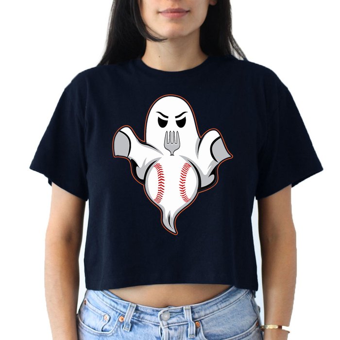 Ghost Forkball Baseball Pitch Fork Ball Strikeout Pitcher Crop Top