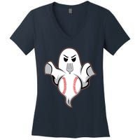 Ghost Forkball Baseball Pitch Fork Ball Strikeout Pitcher Women's V-Neck T-Shirt