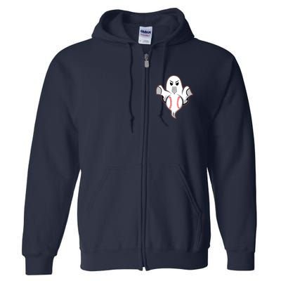 Ghost Forkball Baseball Pitch Fork Ball Strikeout Pitcher Full Zip Hoodie