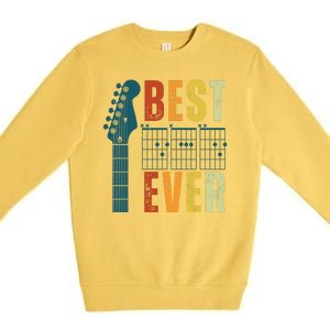 Guitarist Father Best Dad Ever Retro Gift Premium Crewneck Sweatshirt