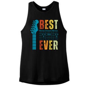 Guitarist Father Best Dad Ever Retro Gift Ladies PosiCharge Tri-Blend Wicking Tank