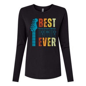 Guitarist Father Best Dad Ever Retro Gift Womens Cotton Relaxed Long Sleeve T-Shirt