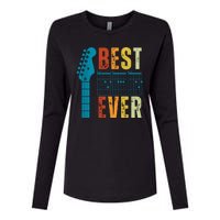 Guitarist Father Best Dad Ever Retro Gift Womens Cotton Relaxed Long Sleeve T-Shirt