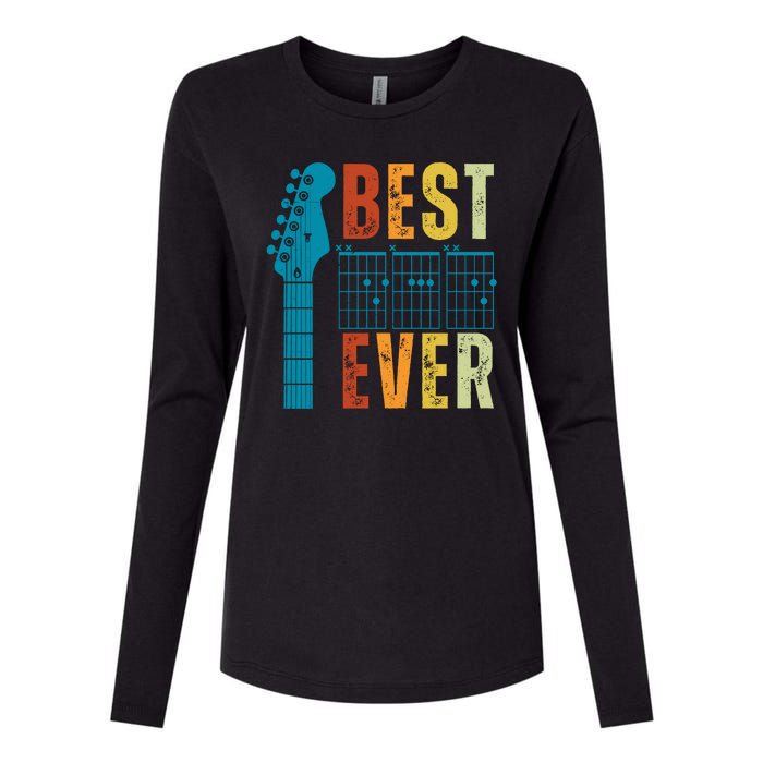 Guitarist Father Best Dad Ever Retro Gift Womens Cotton Relaxed Long Sleeve T-Shirt