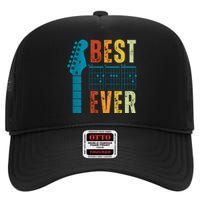 Guitarist Father Best Dad Ever Retro Gift High Crown Mesh Back Trucker Hat