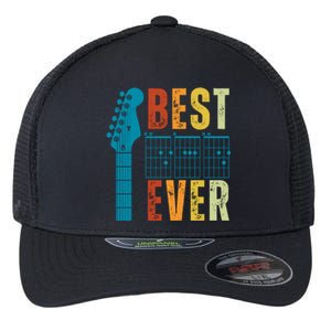 Guitarist Father Best Dad Ever Retro Gift Flexfit Unipanel Trucker Cap