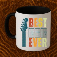 Guitarist Father Best Dad Ever Retro Gift Mug