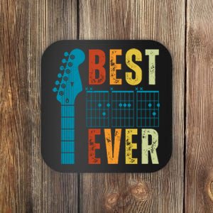 Guitarist Father Best Dad Ever Retro Gift Coaster