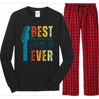 Guitarist Father Best Dad Ever Retro Gift Long Sleeve Pajama Set